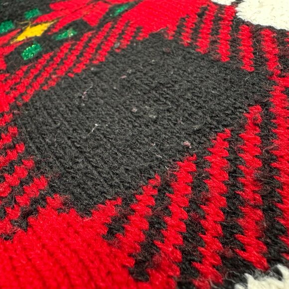 Vintage Christmas Sweater Teddy Bears Plaid 80s Holiday Time USA Acrylic Medium - Picture 8 of 10